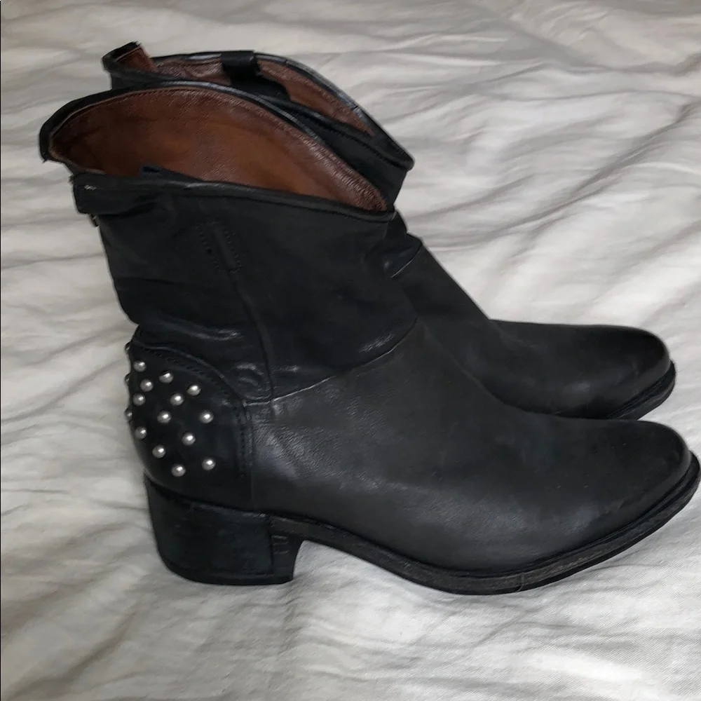 AS98 NWT Studded Leather Ankle Boots Size 11 EU42 - Picture 3 of 13
